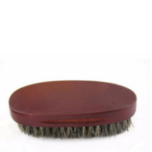 Toute la vente logo personnalisé rouge foncé 100% brosse en bois de barbe de soies